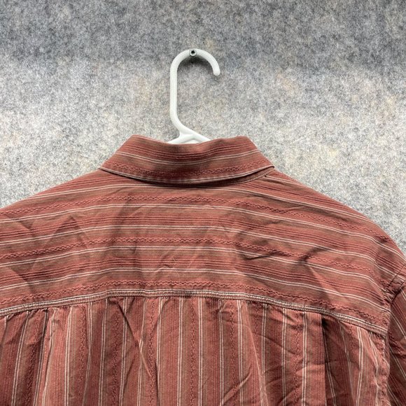 Indigo Palms Shirt Men Extra Large Adult Brown Casual Button Down Outdoors - Picture 12 of 13